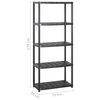 vidaXL Storage Shelf 5-Tier Black 142x38x170 cm Plastic