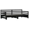 vidaXL Daybed with Trundle without Mattress Black 90x190 cm Single Solid Wood