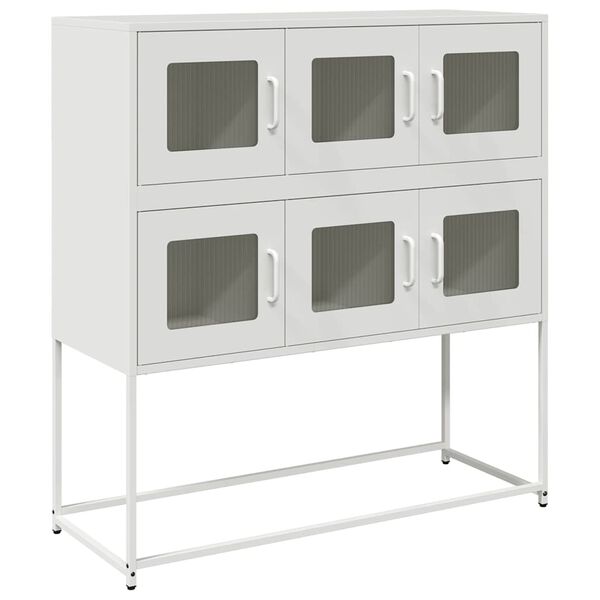 vidaXL Sideboard White 100.5x39x107 cm Cold-rolled Steel
