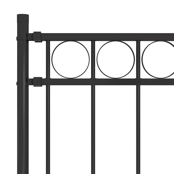 vidaXL Garden Fence Steel 1.81x1.2 m Black