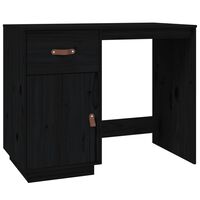 vidaXL Desk Black 95x50x75 cm Solid Wood Pine