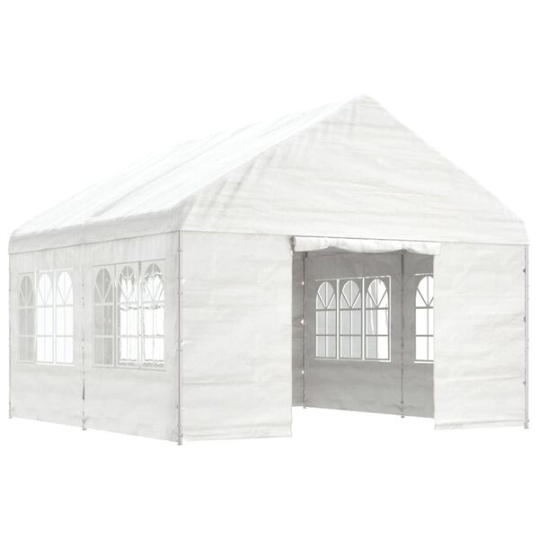 vidaXL Gazebo with Roof White 4.46x4.08x3.22 m Polyethylene