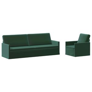 vidaXL Sofa Set 2 pcs Dark Green Velvet