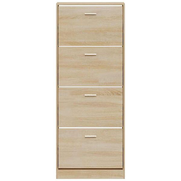 vidaXL Shoe Cabinet Oak 59x17x150 cm Engineered Wood