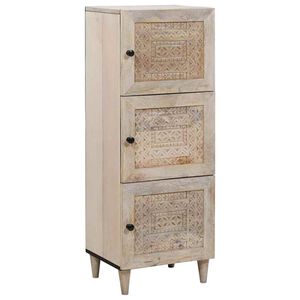 vidaXL Highboard with Shelf White 40 x 33 x 110 cm Solid mango wood