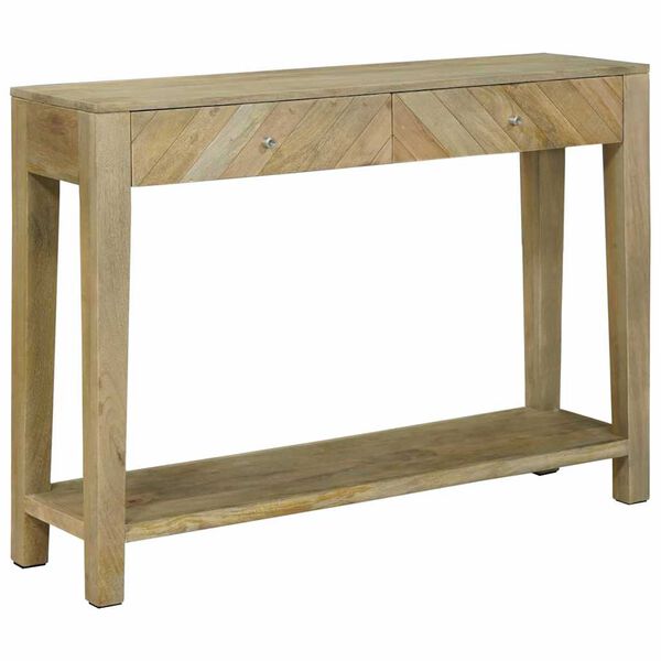 vidaXL Console Table Natural Grey 110 x 30 x 80 cm Solid Mango Wood