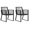 vidaXL Garden Chairs 2 pcs Black PVC Rattan