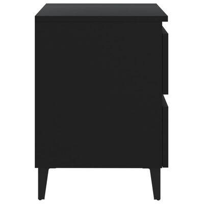 vidaXL Bed Cabinets 2 pcs Black 40x35x50 cm Engineered Wood
