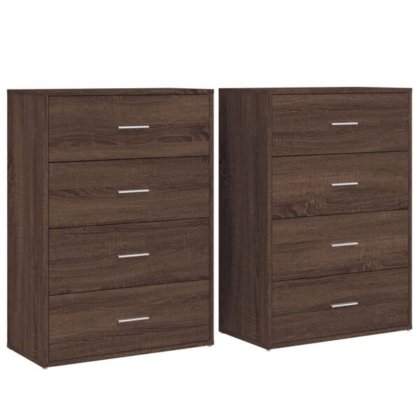vidaXL Sideboards 2 pcs Brown Oak 60x31x84 cm Engineered Wood