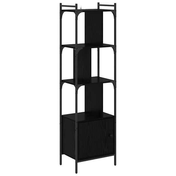 vidaXL Bookcase Black Oak 44.5 x 30 x 154.5 cm Engineered Wood