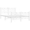 vidaXL Metal Bed Frame without Mattress with Footboard White 135x190cm