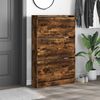 vidaXL Shoe Cabinet Smoked Oak 80x21x125.5 cm Engineered Wood