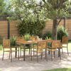vidaXL Garden Dining Set 7 pcs Grey 190 x 90 x 75 cm Poly Rattan