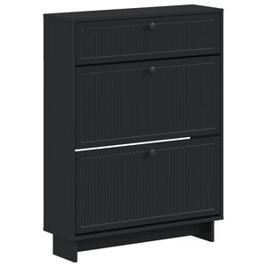 vidaXL Shoe Cabinet EDE 78 x 24 x 103 cm Engineered Wood Black