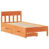 vidaXL Bed Frame without Mattress Wax Brown 100x200 cm Solid Wood Pine