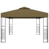 vidaXL Gazebo with LED String Lights 3x4 m Taupe