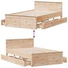 vidaXL Bed Frame without Mattress with Headboard 120x190 cm Small Double Solid Wood Pine