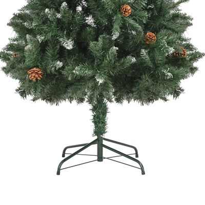 vidaXL Artificial Christmas Tree with Pine Cones and White Glitter 180 cm