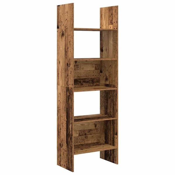 vidaXL Book Cabinet Old Wood 60 x 35 x 180 cm Engineered Wood