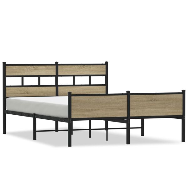vidaXL Bed Frame without Mattress Sonoma Oak 140x200 cm Engineered Wood