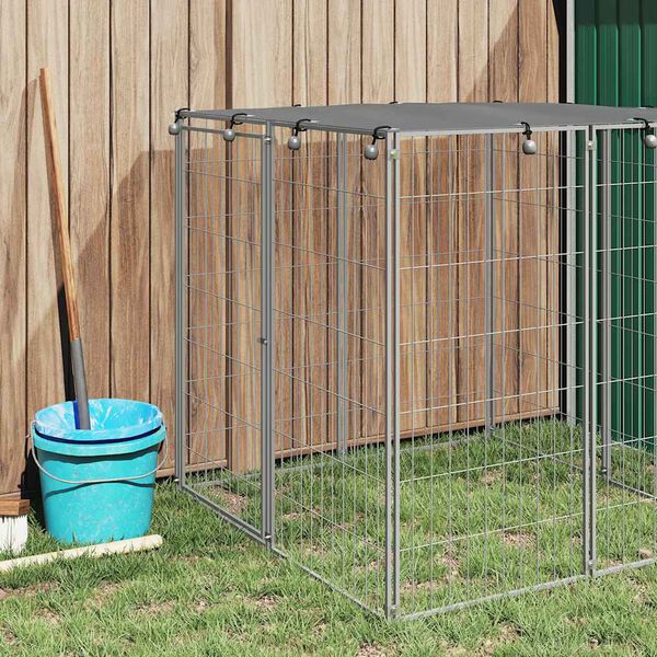 vidaXL Dog Kennel Silver 110x110x110 cm Steel