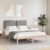 vidaXL Bed Frame with Upholstered Headboard Light Grey 135 x 190 cm