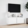 vidaXL TV Wall Cabinet with LED Lights White 100x31x35 cm