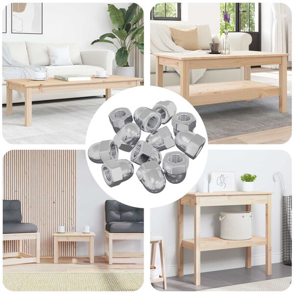 vidaXL Nut 9574 pcs Silver M6 x 10 mm Iron