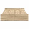 vidaXL Storage Bed Frame Sonoma Oak 120 x 190 cm Engineered Wood