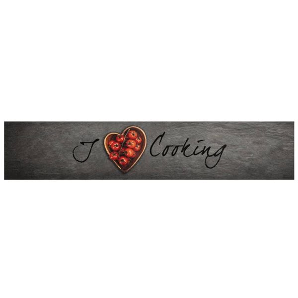 vidaXL Kitchen Rug Washable Cooking Text 60x300 cm Velvet