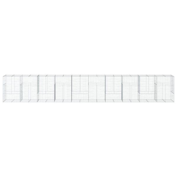 vidaXL Gabion Basket with Cover 1000x100x150 cm Galvanised Iron