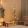 vidaXL Metal Christmas Tree with Wooden Base Black 120 cm