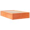 vidaXL Bed with Mattress Wax Brown 120x190 cm Small Double Solid Wood Pine
