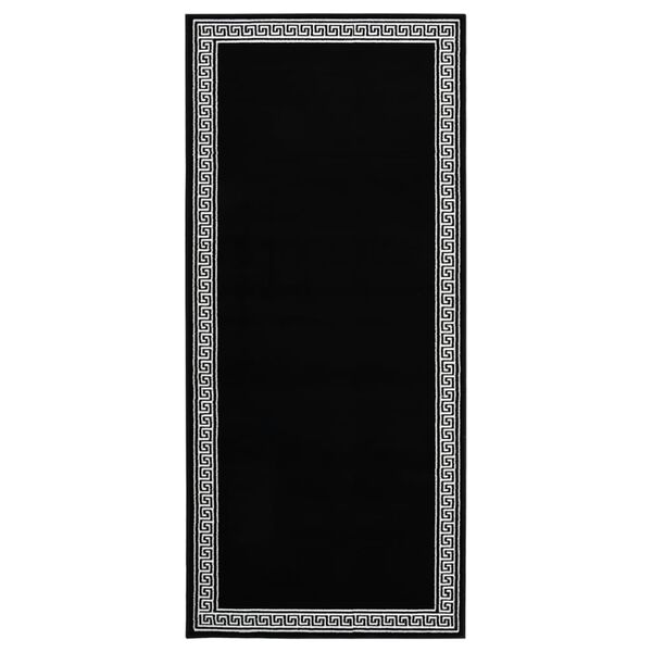 vidaXL Runner Rug BCF Black with Motif 100x150 cm