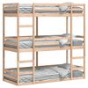 vidaXL Triple Bunk Bed without Mattress 80x200 cm Solid Wood Pine