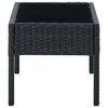 vidaXL Garden Table Black 75x40x37 cm Poly Rattan