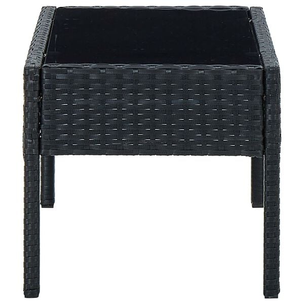 vidaXL Garden Table Black 75x40x37 cm Poly Rattan