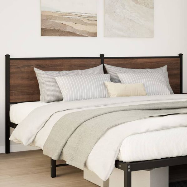 vidaXL Replace Headboard Brown Oak 200 cm Engineered Wood and Steel