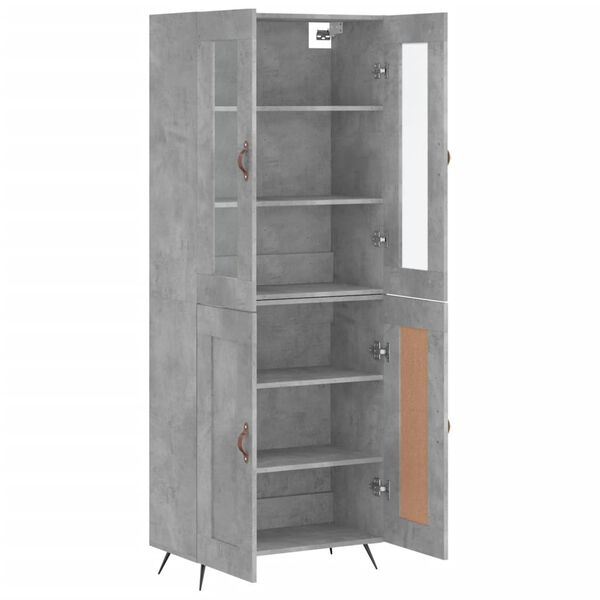 vidaXL Highboard Concrete Grey 69.5x34x180 cm Engineered Wood