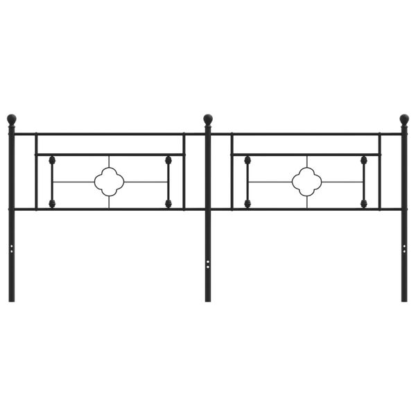 vidaXL Metal Headboard Black 200 cm