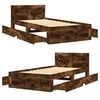 vidaXL Bed Frame with Headboard without Mattress Smoked Oak 90x190 cm Single