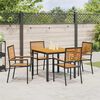 vidaXL Garden Dining Set 5 pcs Black and Brown Poly Rattan