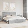 vidaXL Bed Frame Grey Sonoma 200 x 200 cm Solid Pine Wood