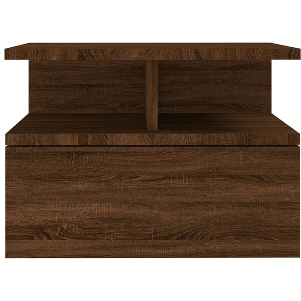 vidaXL Floating Nightstand Brown Oak 40x31x27 cm Engineered Wood