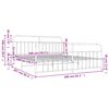 vidaXL Metal Bed Frame without Mattress with Footboard White 200x200cm
