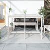 vidaXL Garden Table White 159.5x82.5x110 cm Solid Wood Pine