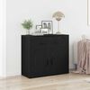vidaXL Sideboard with Drawer Black Oak 80 x 33 x 70 cm Engineered Wood