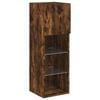 vidaXL 4 Piece TV Wall Cabinets with LED Lights Smoked Oak