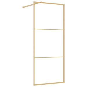 vidaXL Walk-in Shower Wall with Clear ESG Glass Gold 80x195 cm