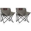 vidaXL Camping Chairs with Pocket Foldable 2 pcs Grey